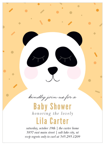 Gather your closest friends and family to celebrate your little one on the way with our Pregnant Panda Baby Shower Invitations.