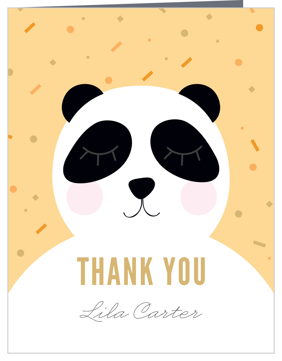 Pregnant Panda Baby Shower Thank You Cards