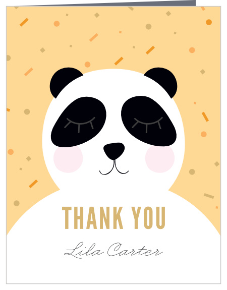 Thank your family and friends for attending the celebration with our Pregnant Panda Baby Shower Thank You Cards.