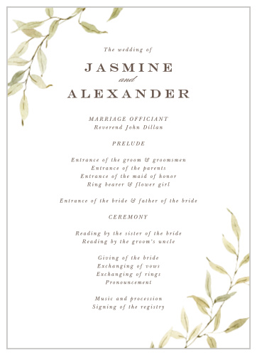 Keep your guests in the loop during your ceremony, with our Vintage Classic Wedding Programs!