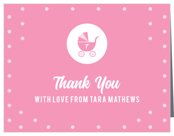 First, comes love, then comes marriage, then comes a reason for our Iconic Carriage Baby Shower Thank You Cards! 