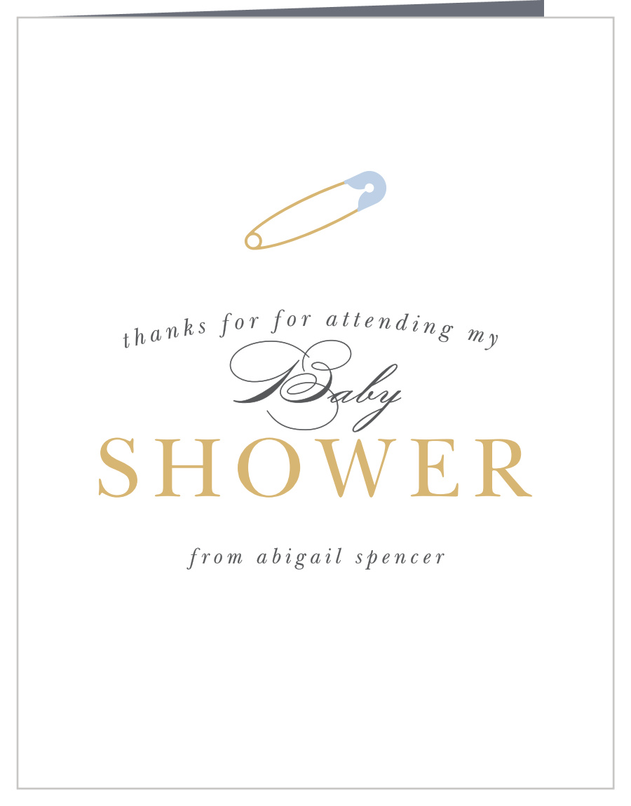 Diaper Pin Baby Shower Thank You Cards