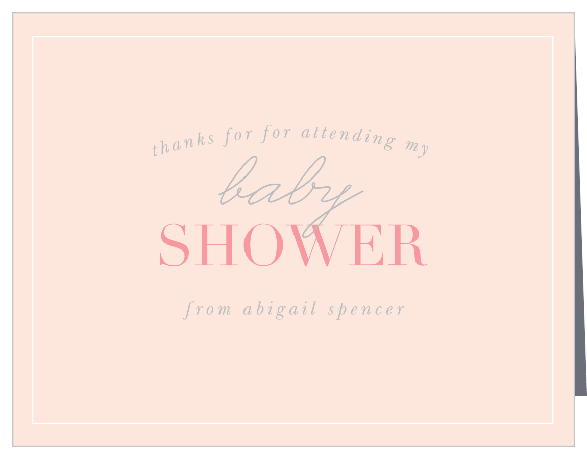 Girl's Diaper Shower Baby Shower Thank You Cards
