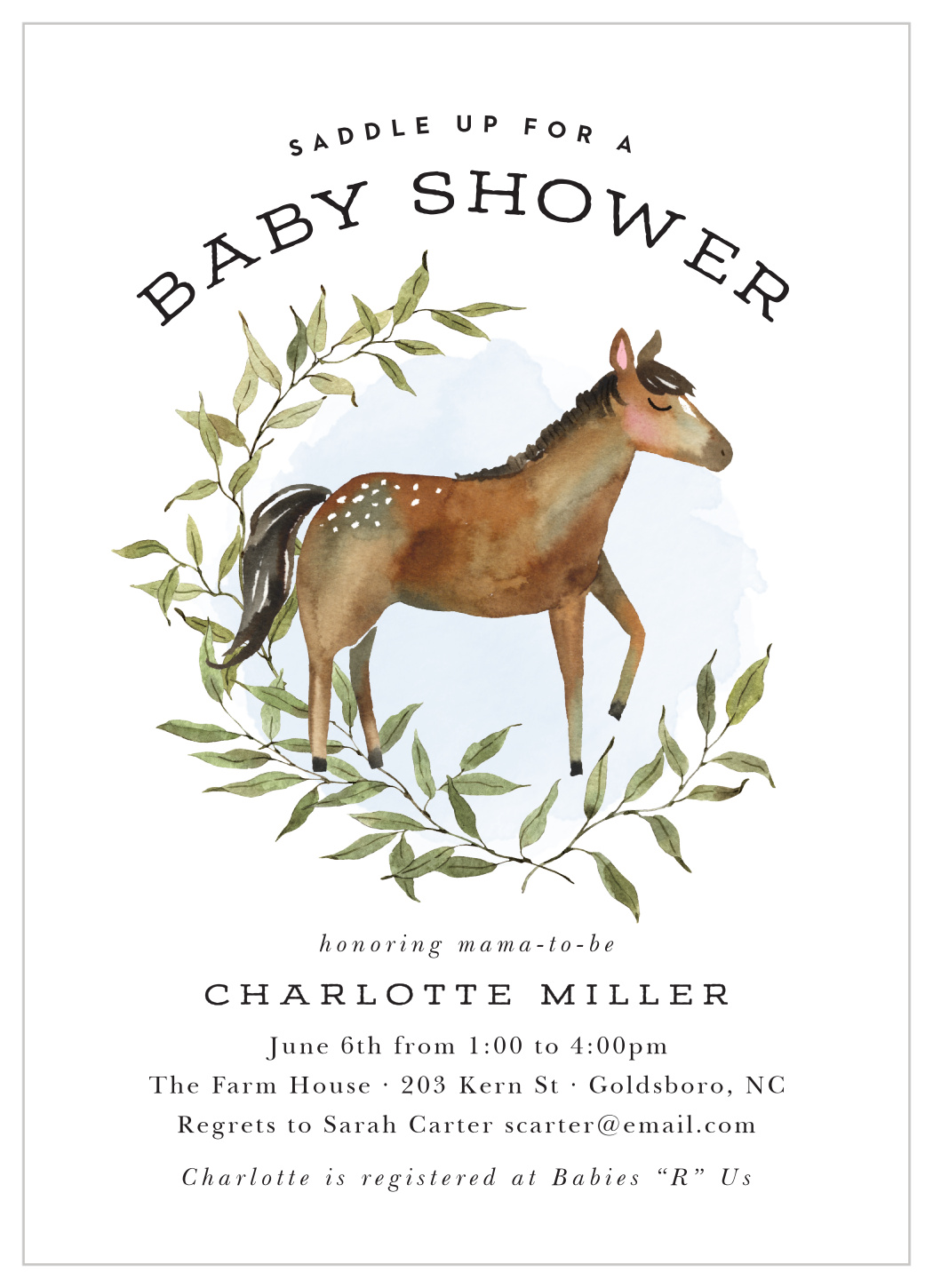 Horsing Around Baby Shower Invitations