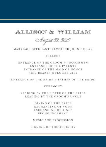 Organize your ceremony with the traditional style of the Photo Ribbon Wedding Programs.