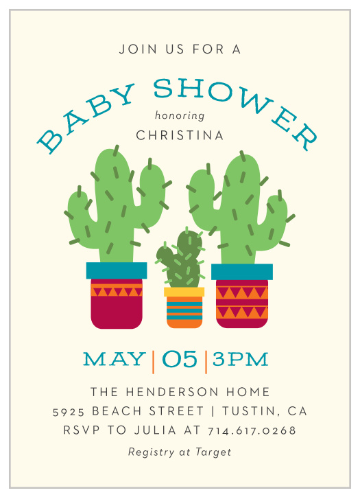 Cactus baby boy shower hot sale invitations