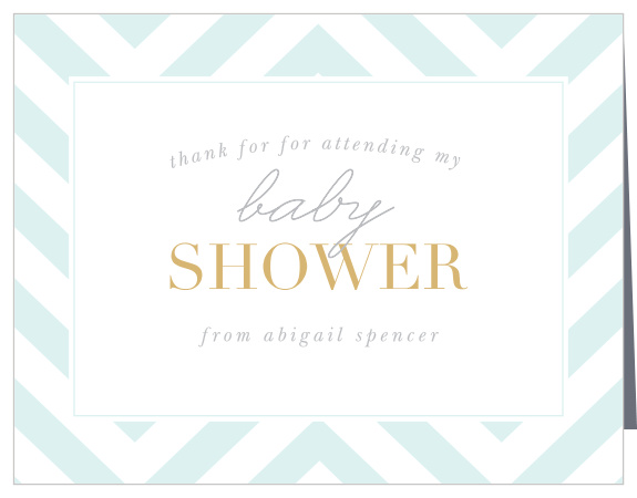 Utilize the beautifully zig-zagged design of our Diaper Delight Baby Shower Thank You Cards to express every appreciative sentiment.