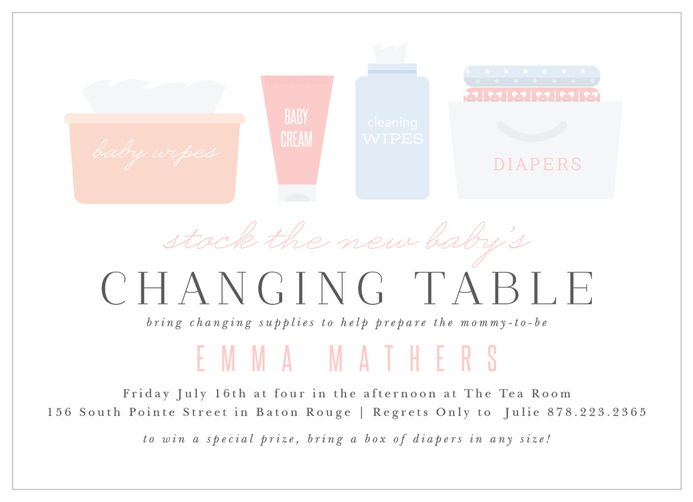 Changing Table Baby Shower Invitations