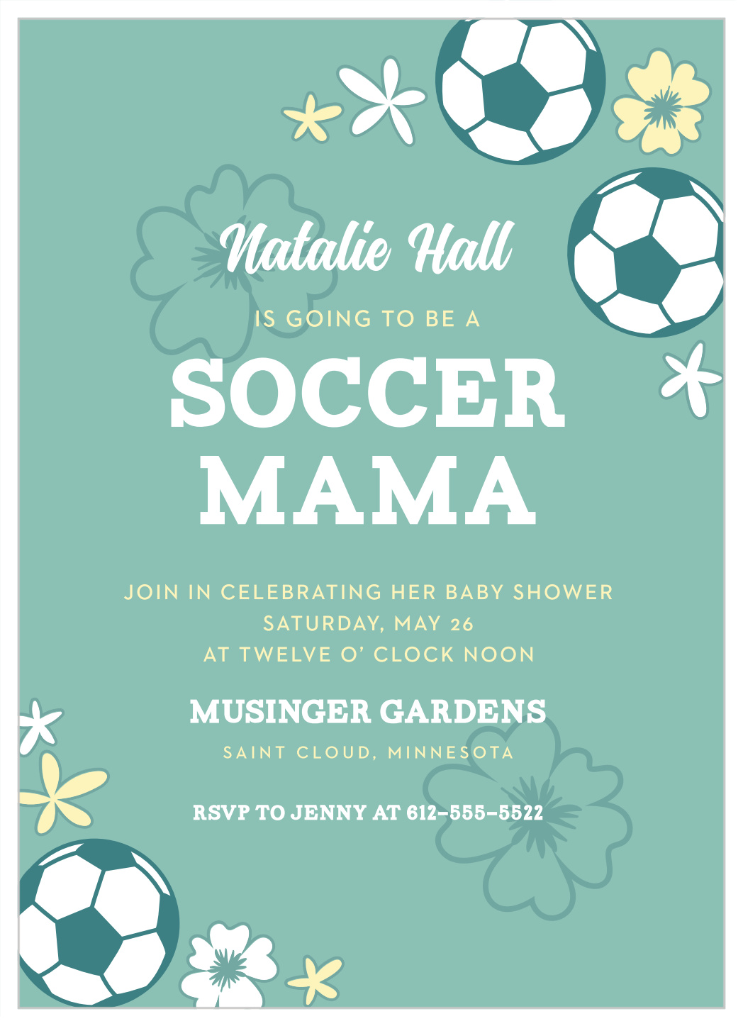 Soccer Mama Baby Shower Invitations