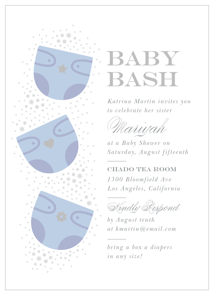 Little Diapers Baby Shower Invitations