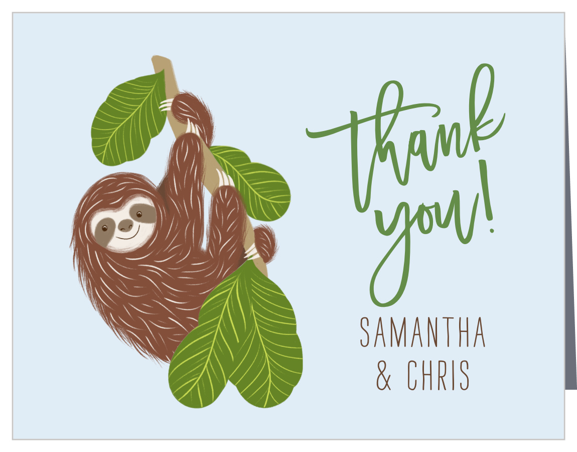 Tiny Sloth Baby Shower Thank You Cards
