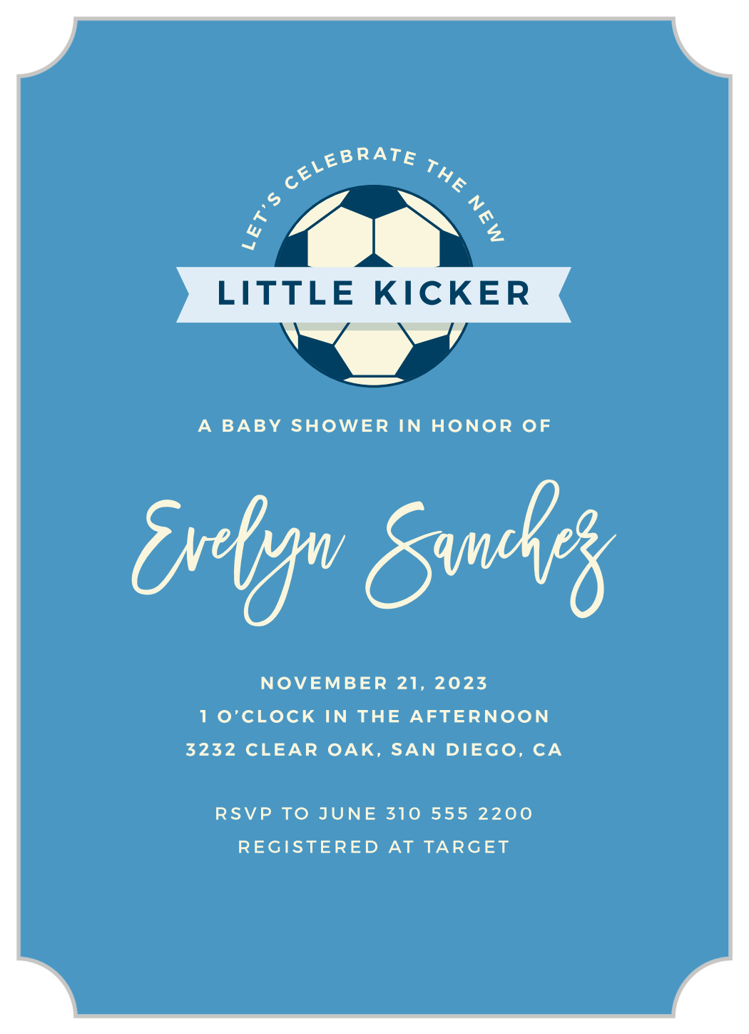 Little Kicker Baby Shower Invitations