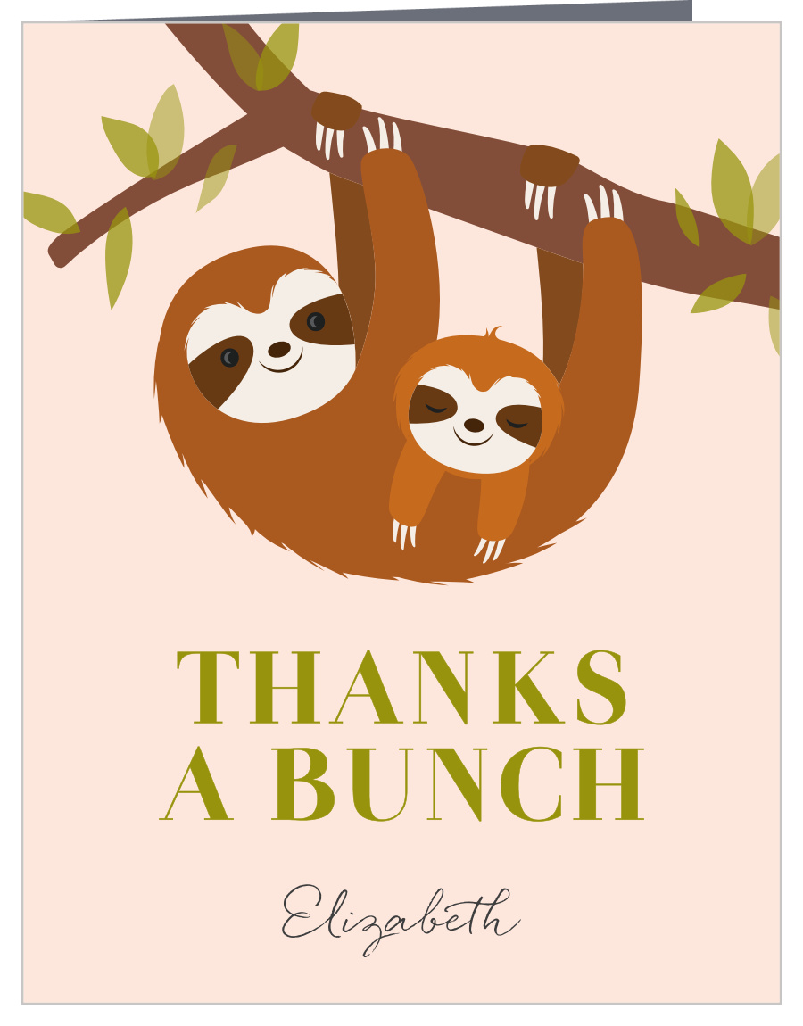 Swinging Sloths Baby Shower Thank You Cards