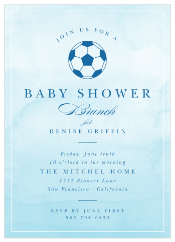 Surround yourself with the people you care about most using the cute, sporty design of our Little MVP Baby Shower Invitations.