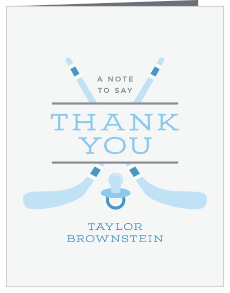 Show your appreciation to your team with our Hockey Puck Baby Shower Thank You Cards.
