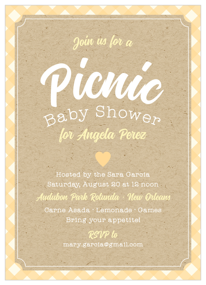 Perfect Picnic Baby Shower Invitations
