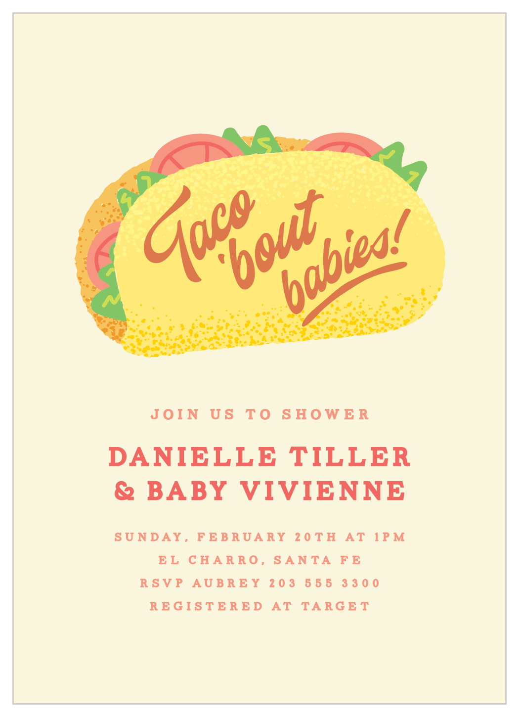Taco Bout Baby Shower Invitations