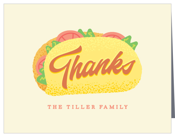 Let's taco bout babies! Thank your loved ones for joining you for food and a fiesta with our Taco Bout Baby Shower Thank You Cards!