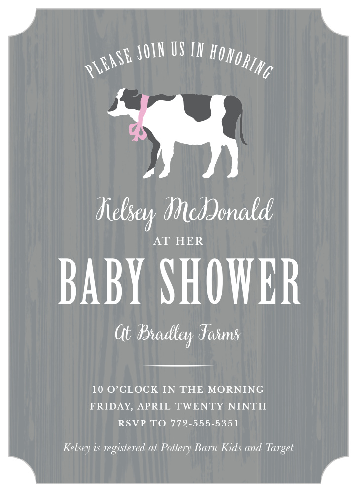 Country Calf Baby Shower Invitations