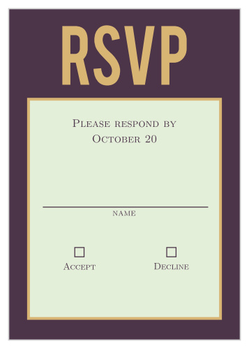 Obtain your guests attendance by sending out this RSVP card. Customize the colors and fonts to match you wedding theme exactly!