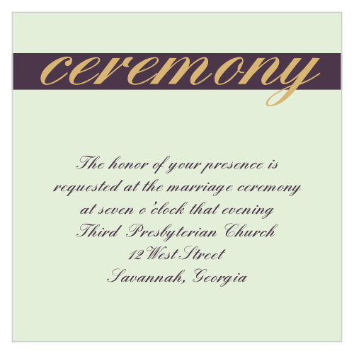 Invite your guests to your ceremony with this ceremony card.