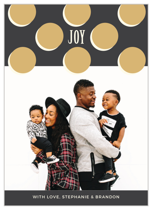 The Foil Dots Photo Holiday Cards are beautifully designed.