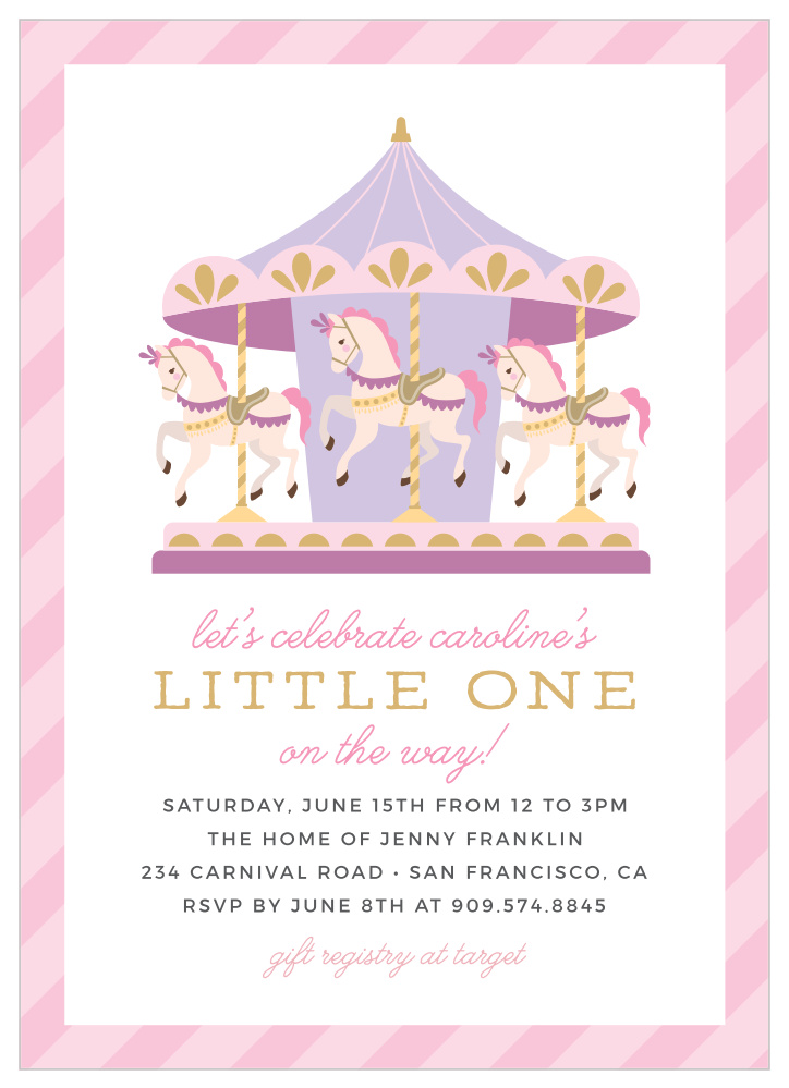 Cutest Carousel Baby Shower Invitations