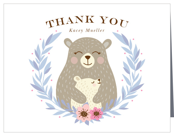 Let your friends and family know you appreciate them 'beary' much with our Bear Hug Baby Shower Thank You Cards.