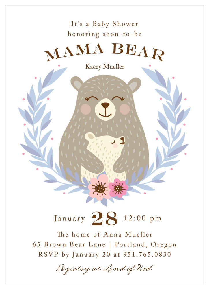 Bear Hug Baby Shower Invitations