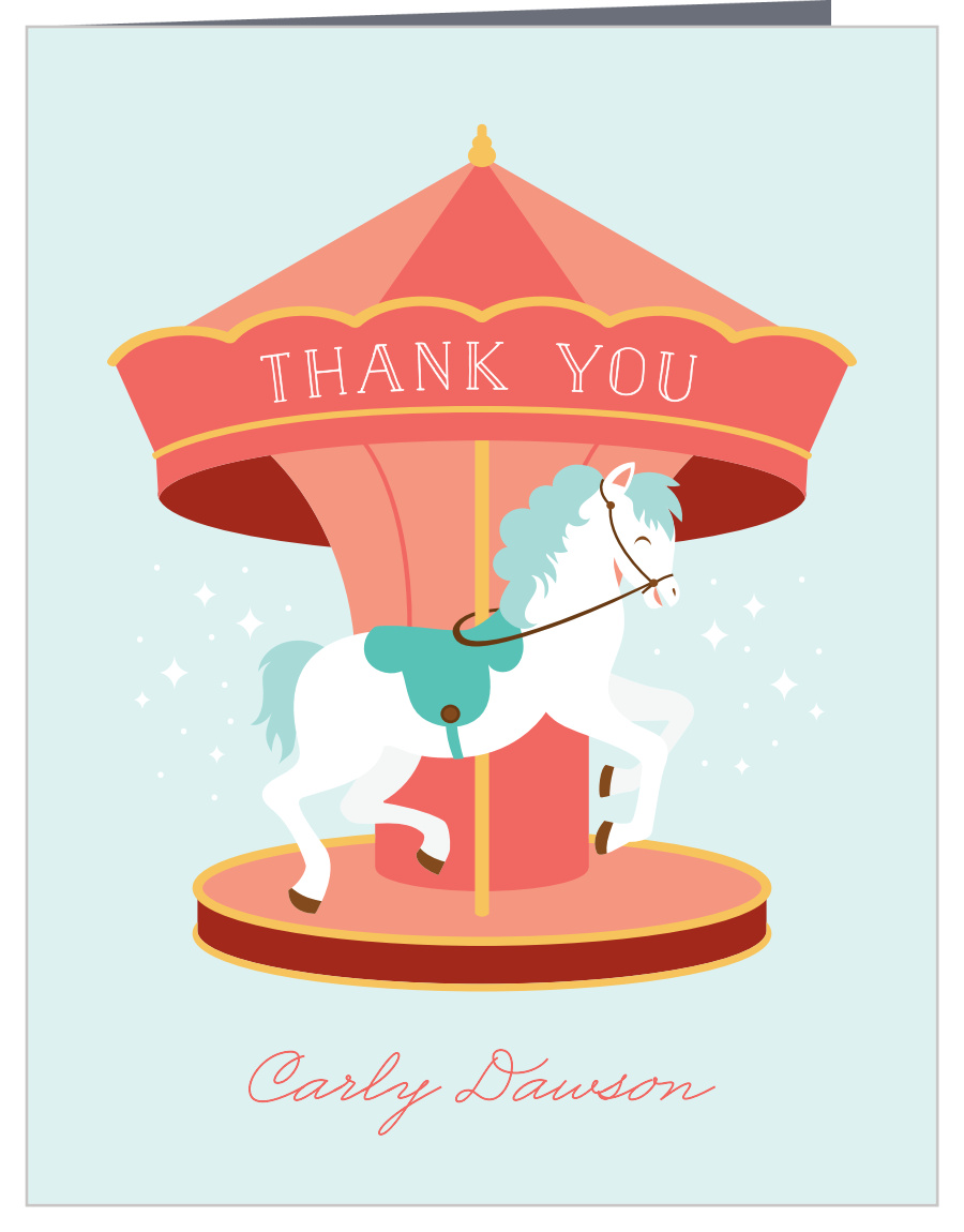 Carousel Horse Baby Shower Thank You Cards