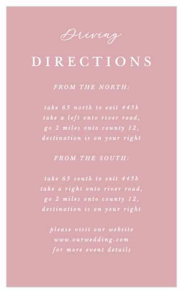 Our Elegant Gerber Daisy direction cards are the perfect way to give your guests directions to the special day.