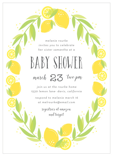 When life gives you a little lemon celebrate with our Lemonade Laurels Baby Shower Invitations.