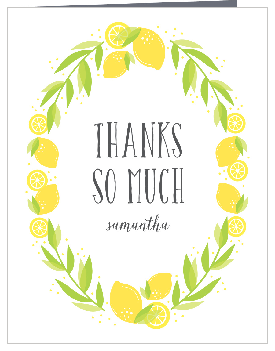 Lemonade Laurels Baby Shower Thank You Cards