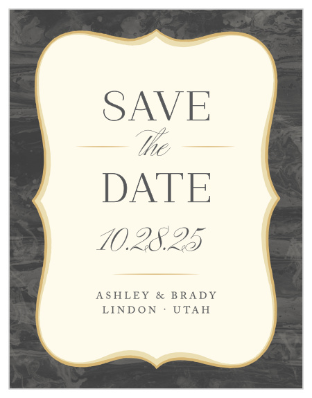 Our Dark Fairytale Save-the-Date Cards feature large, legible text that lets everyone know it's time to start getting excited for your big day!