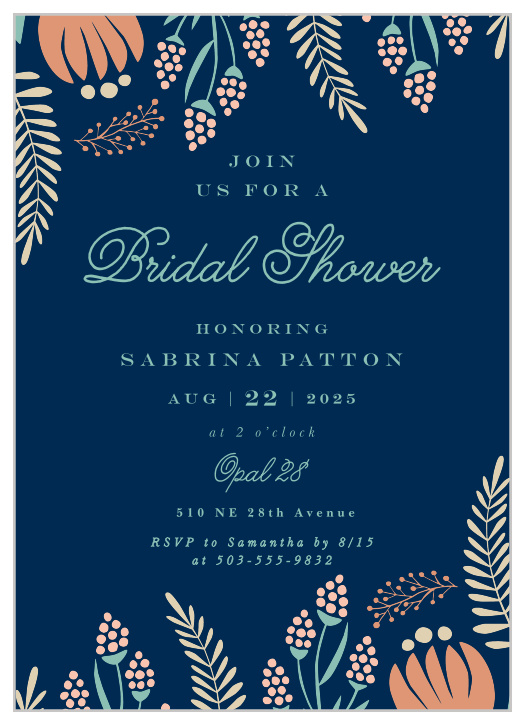 Invite your friends and family to honor the bride-to-be with our Spring Garden Bridal Shower Invitations