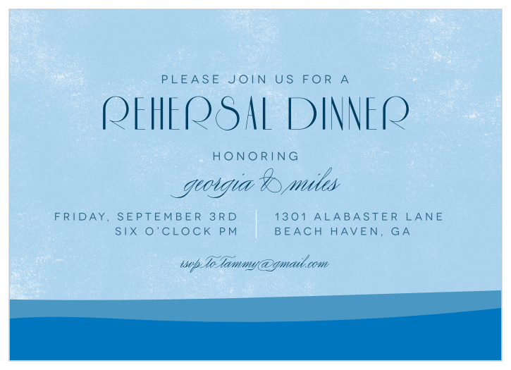 Invite your friends and family to join you on cloud nine with our Rehearsal Clouds Rehearsal Dinner Invitations.