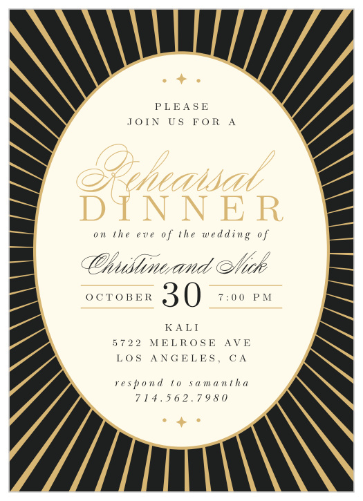 Gather around a delicious meal with our Halloween Eve Rehearsal Dinner Invitations.