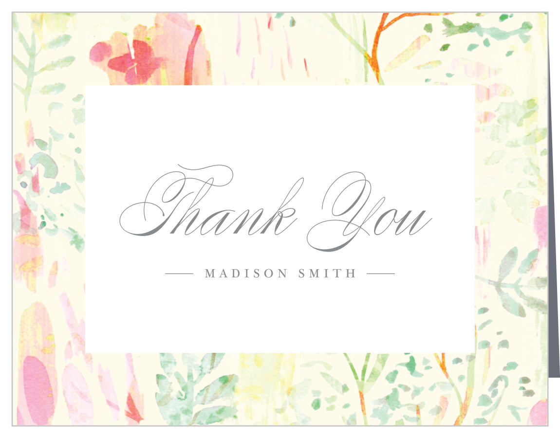 Painted Florals Bridal Shower Thank You Cards
