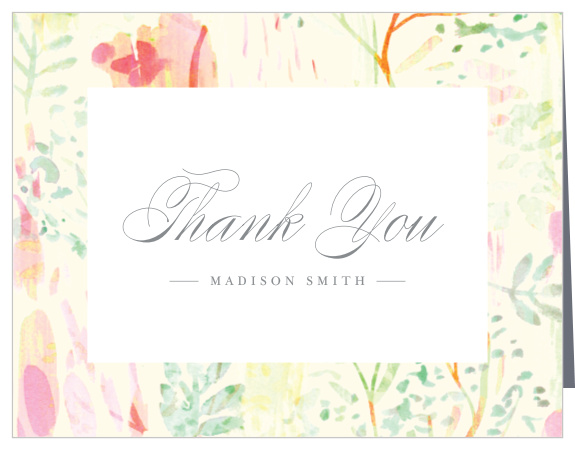 Thank your friends and family for celebrating your love with our Painted Florals Bridal Shower Thank You Cards.