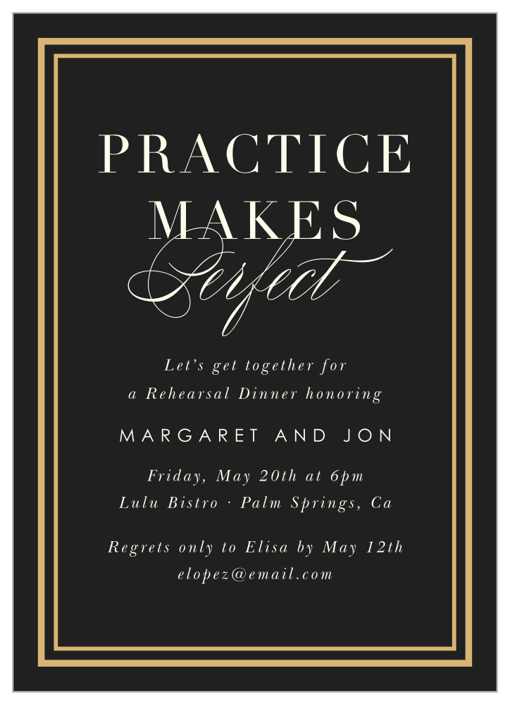 Practice Makes Perfect Rehearsal Dinner Invitations