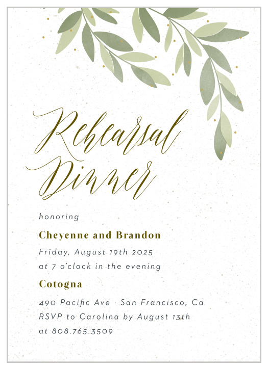 Wedding Dress Rehearsal Dinner Invites