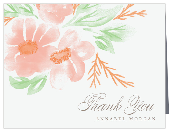 Show your appreciation to your friends and family for celebrating your love with our Delicate Bouquet Bridal Shower Thank You Cards.