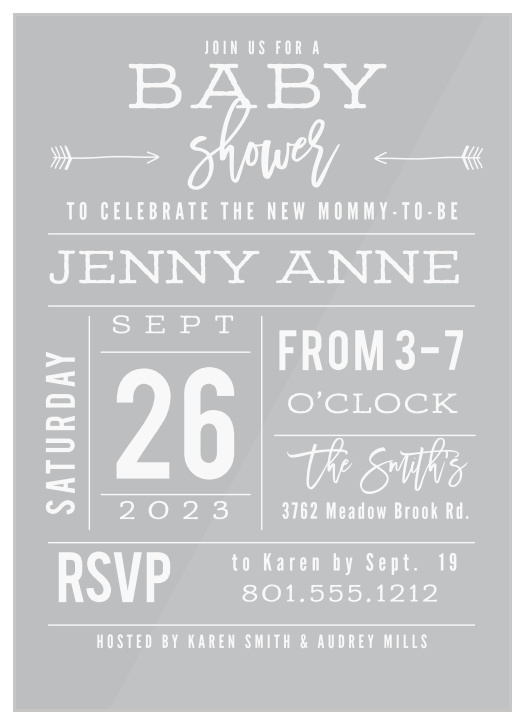 Clear Baby Shower Invitations - Match Your Color & Style Free!