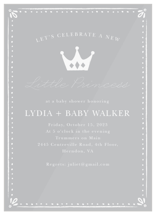 Black princess best sale baby shower invitations