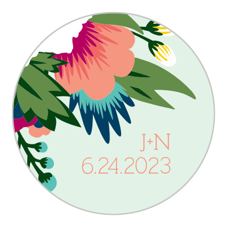 Tropical Flower Wedding Stickers