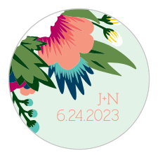 The Tropical Flower logo square is the finishing touch to an already beautiful invitation suite.