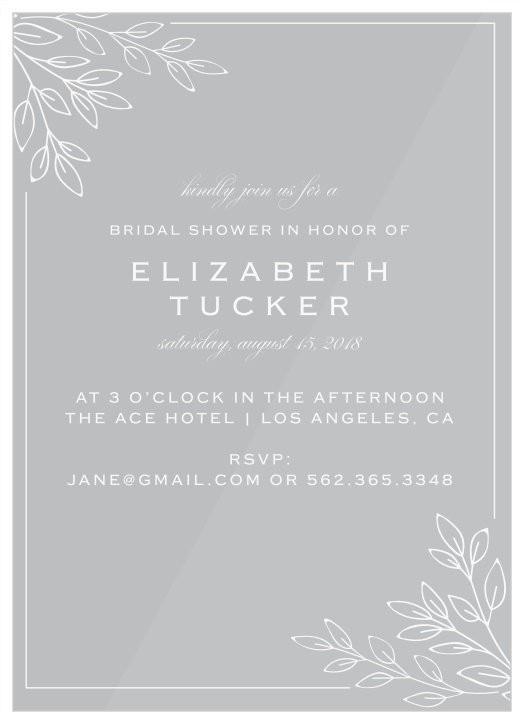 Our Enchanted Garden Clear Bridal Shower Invitations are perfect for your outdoor or seasonal event!