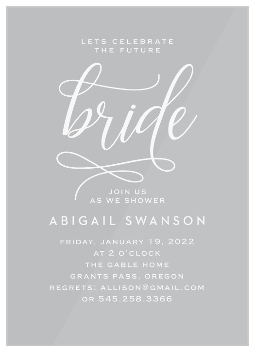 Lovely Bride Bridal Shower Invitations by Basic Invite