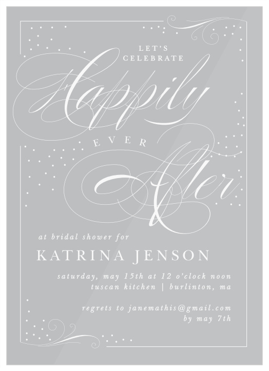 Happy Forever Clear Bridal Shower Invitations ensure you celebrate with those you hold dear. 