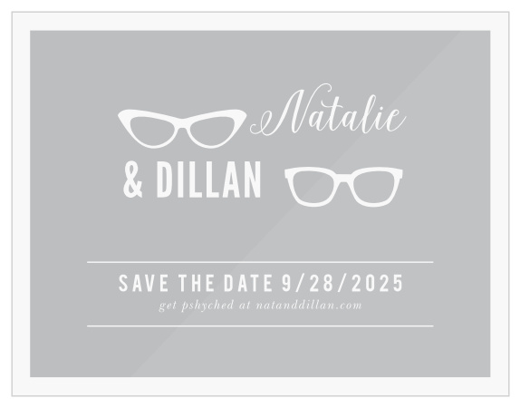 Ensure that your guests are as prepared for your wedding day as you are with our lovely Beach Sunglasses Clear Save-the-Date Cards.
